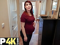 DEBT4k. Bank agent gives preggie MILF delay in exchange for fast sex