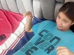 I find my lil stepsister with my clothes on, I take them off and I screw her hard until I spunk in her pussy