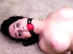 Busty brown-haired tied with and on bdsm devices then fuck