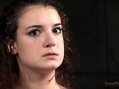 Duo of aggressive restrain bondage guys bonking the curly-haired cutie