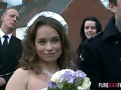 Insatiable bride Olga Cabaeva gets brutally pulverized doggy after the ceremony
