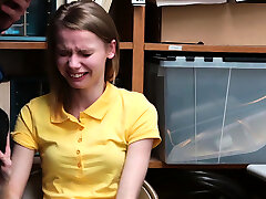 Crying russian teenie thief punish fucked by LP officer