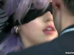 Bound and blinded marionette girl is finger fucked by her master