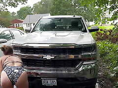 Mature Milf Washes cars and Motorcycle