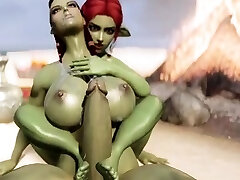 Curvy Goblin Milks birthday yrs old big booty latina in shorts Out Of Futanari Orcs Huge Cock