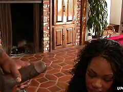Andreina,an ebony woman,fucked a public train nude black cock.