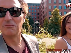 Stupid german guy meet cute student tourist teen on street