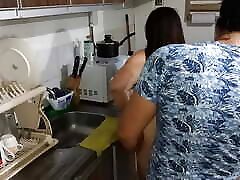 Hindo Latina Stepsister Fucks with her Cousin in the Kitchen Cum in Mouth and Eats Cum