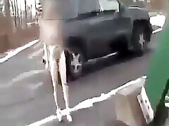 une promenade très froide à lextérieur