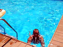 Hot housewife has fun on the water.