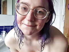 Piss Whore Pleases Daddy with Messy Blowjob