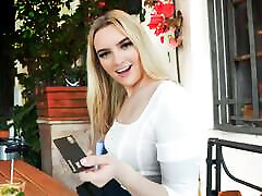 Gorgeous Blonde Housekeeper Lacey Amour Fucks Her First Ever Sugar-Daddy In His Hotel Room