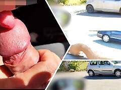 Dick flash - A girl caught me jerking off in the car and help me cumshot - MissCreamy