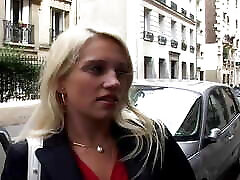 Sexy blonde slut from France getting her asshole stretched