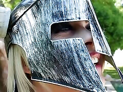 Viking Nadia plays wtih her pussy in the forest