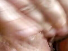 Close up fingering wet creamy pussy