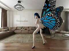 Genshin Raiden Shogun Butterfly - user331852 - Blue Hair Color Edit Smixix