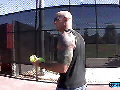 Blonde cuts her tennis class short to get fucked on camera