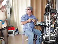 A naked secreat xxx is cleaning up in an stupid IT engineer&039;s office. Real camera in office. 3