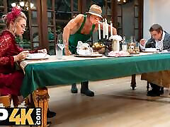 CUCK4K. Rich cuckold doesn&039;t mind his astounding wife fucking with gardener