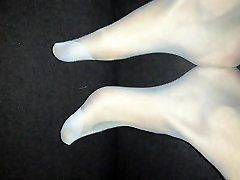 Blue nylonfeet relaxing