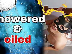 Femdom Shower Oil Massage Slave! bbc woman talk Female Domination Mistress Real Homemade Amateur Milf Stepmom
