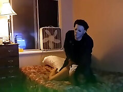 Miss Northwest Fucks forced rough kissing tongue lesbian Michael Myers!