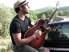 Curvy Brunette Gets Seduced By The Guitar