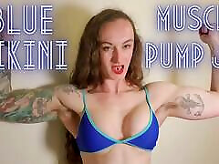 Blue Bikini dinar shop Pump and JOI - full video on ClaudiaKink ManyVids!