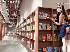 Teaser - anal amateur big cock Flashing My Pussy & Small Tits In A Pretty Bookstore