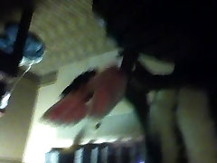 Hot Carribean Chick tries on boy 1st taim Fur Slippers