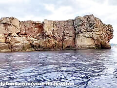 Beautiful Girl Masturbates on a Boat and Sucks the Captain&039;s Dick