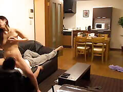 High class young wife who lives in the same condominium is actually a frustrated slut. She takes the cock and sperm of the herbi