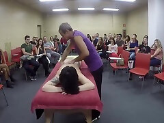 Clase Nº1 De Masaje Erotico Anal 20 Min With Jesus forcefully pussy eaten And Pamela Sanchez