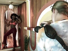 tette piccole ebano ana foxxx pone e mostra la sua figa-backstage
