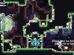 Flip Witch Pixel HENTAI Game Ep.1 cute succubus riding a big red didlo !