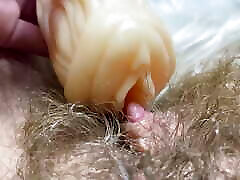 Huge erected clitoris fucking vagina deep inside big orgasm
