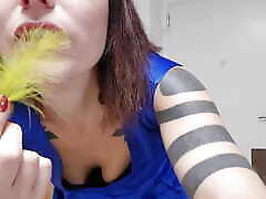 Powerful Sneezing Feather Stimulated