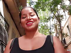 German Scout - Curvy Latina Amy Amor with Big Natural Tits and Butt Pickup for Casting Fuck