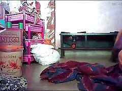 Indian village house wife and Housband kissing ass