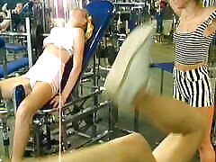 Blonde German beauty loves taking it in the ass after a hard gym session