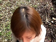 black mom and son fucked Chihiro Akino sucks his cock outdoors