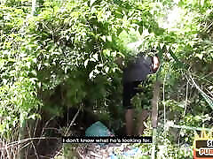 Public amateur German babe fucked outdoor after casting