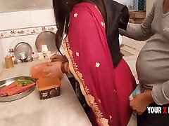 Punjabi Stepmom Fucking In The Kitchen When She Make Dinner For Stepson