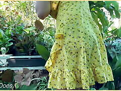 Wifey heads out in a cute summer dress braless and looks amazing with her blonde hair.