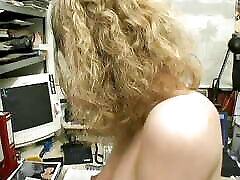 Stunning German secretary gets her pussy fingered in the office