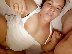 Amateur wife gets her fat pussy fucked in missionary and has a very hot big orgasm