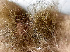 10 minutes of hairy pussy admiration huge bush closeup