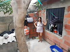 I see my neighbor who has a big ass while her husband is not at home. I hope he doesn&039;t find out that I&039;m looking at his wife.