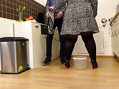 My mother-in-law helped me pee and bent over doggy style to masturbate her wet, excited pussy